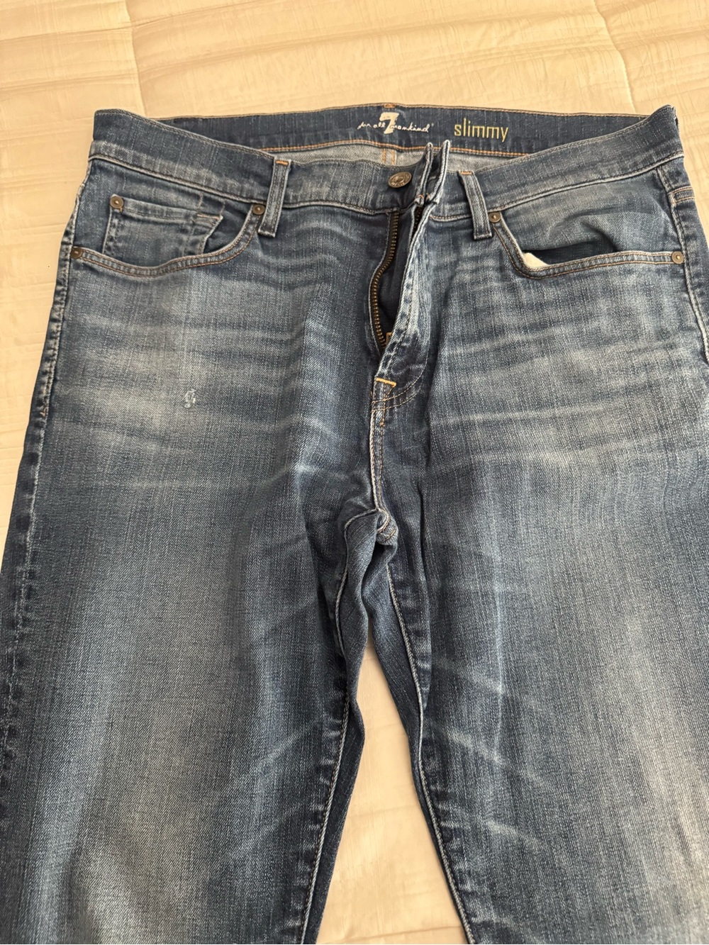 7 For All Mankind Slimmy Men's Faded Blue Denim Jeans